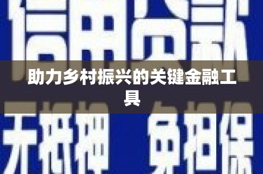 兴化助力乡村振兴的关键金融工具