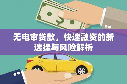 兴化无电审贷款，快速融资的新选择与风险解析