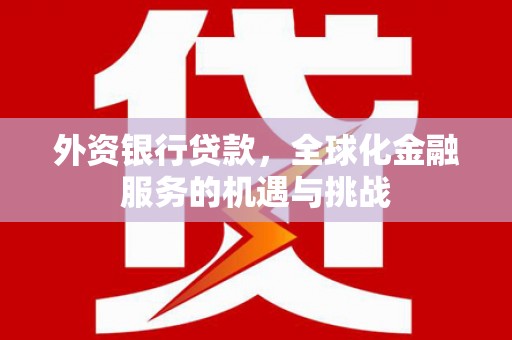 兴化外资银行贷款，全球化金融服务的机遇与挑战